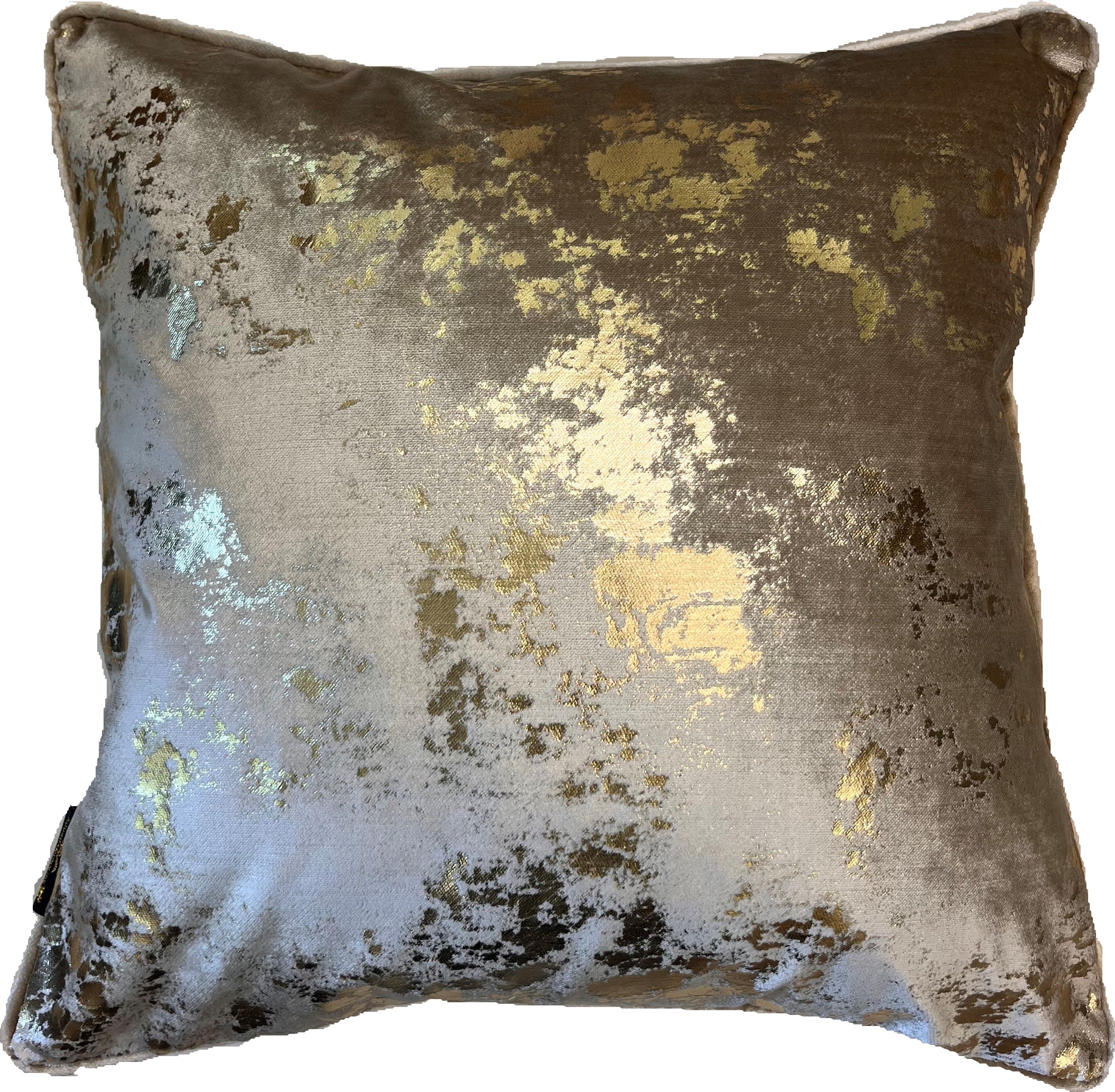 Malini Paul Moneypenny Spoiltrotton Gold Flecks On Sage Green Square Cushion | Large